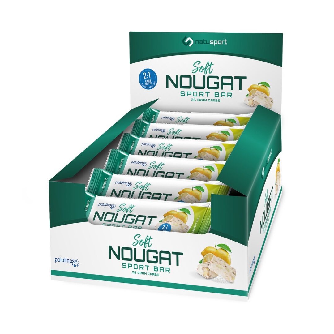 Natusport Soft Nougat Sport Bar 40 gr - display - Lemon & Salt - Duursport